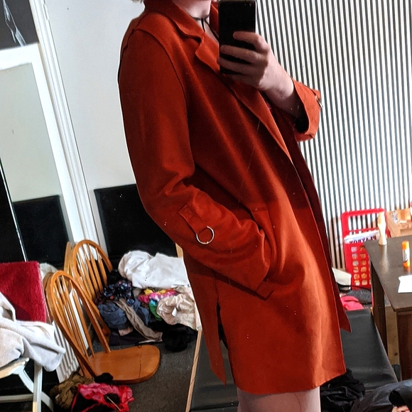 Faux Suede orange jacket - Picture 2 of 5